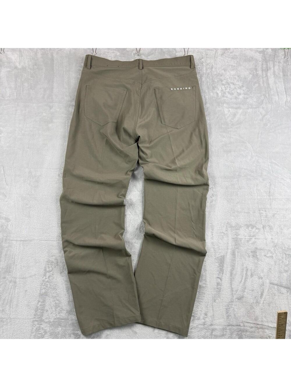 Dunning Performance Golf Pants Men's 34x32 Stretch Techwear Beige Casual Preppy
